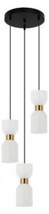 ITALUX PND-57602-3-BK+BRO Monza závesné svietidlo 3xE27 D320mm mosadzná, biela