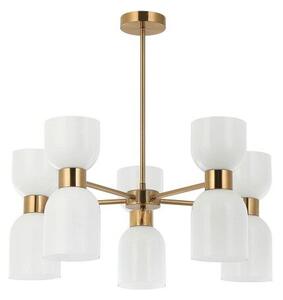 ITALUX PND-57602-5-BRO Monza závesné svietidlo 10xE27 D700mm mosadzná, biela