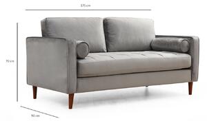 Dizajnová sedačka Jarmaine 175 cm svetlosivá