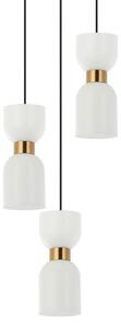 ITALUX PND-57602-3-BK+BRO Monza závesné svietidlo 3xE27 D320mm mosadzná, biela
