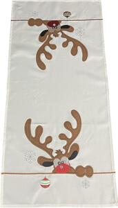 Vianočná štóla bielej farby s aplikáciou soba Šírka: 40 cm | Dĺžka: 85 cm