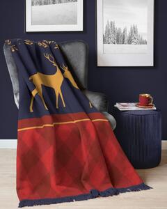 Vianočná deka károvaná so strapcami Šírka: 150 cm | Dĺžka: 200 cm