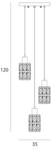 ITALUX PND-44236-3-BK-GD Menfi závesné svietidlo 3xE27 D250mm čierna, medová mosadz