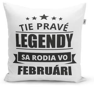 Sablio Vankúš Tie pravé legendy sa rodia vo februári: 40x40 cm