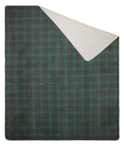Károvaná zelená vianočná deka Zelená