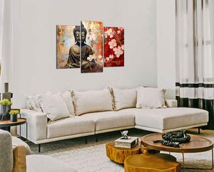 Obraz na plátne Budha a biele kvety