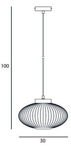 ITALUX PND-52376-1-BK Groste závesné svietidlo 1xE27 D300mm čierna, biela