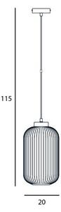 ITALUX PND-52636-1-BK Lindo závesné svietidlo 1xE27 D200mm čierna, biela