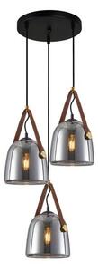 ITALUX PND-24342-3A-BK-SG Solta závesné svietidlo 3xE27 D400mm čierna, dymová