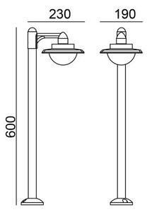 ITALUX OFL-6923-4K Isola vonkajšie stojanové svietidlo/stĺpik LED V600mm 9W/554lm 4000K IP54 čierna