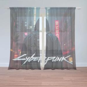 Sablio Záclony Cyberpunk 2077 Výhľad na mesto: 2ks 150x250cm