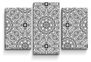 Sablio Obraz - 3-dílný Biele mehendi - 75x50 cm