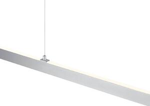 HELL LED závesné svietidlo Karo, hliník, dĺžka 130 cm, kov,, Hliník / sivá / zinok, Obývacia izba / jedáleň, kov, Moderný, Závesné svietidlo