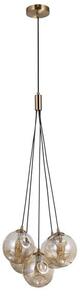 ITALUX PND-54456-5-HB-AMB Perlos závesné svietidlo 5xG9 D350mm mosadz, jantárová