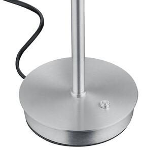 HELL Stolová LED lampa Abby, v hliníkovej farbe, výška 34 cm, kov/sklo, Hliník / sivá / zinok, Obývacia izba / jedáleň, kov, Moderný, Stojacie svietidlo
