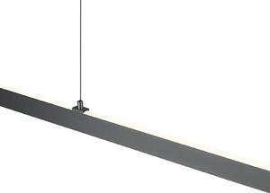 HELL LED závesné svietidlo Karo, antracitová, dĺžka 130 cm, kov,, Čierna, Obývacia izba / jedáleň, kov, Moderný, Závesné svietidlo