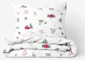 Goldea vianočné bavlnené posteľné obliečky - české vianoce 140 x 200 a 70 x 90 cm
