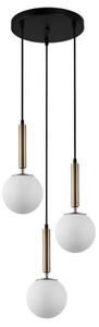 ITALUX PND-2324-3A GD+OPAL Ravena závesné svietidlo 3xE27 D350mm mosadzná, biela