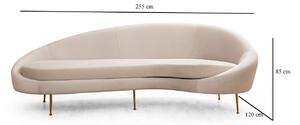 Dizajnová 3-miestna sedačka Zeena 255 cm béžová - pravá