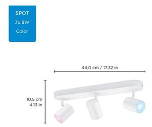 Philips WiZ Colors 8719514551916 IMAGEO bodové svietidlo 3xGU10 15W/1050lm 2200-6500K+RGB biela stmievateľné
