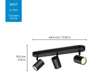 Philips WiZ Tunable white 8719514551855 IMAGEO bodové svietidlo 3xGU10 15W/1050lm 2700-6500K čierna stmievateľné