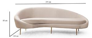 Dizajnová 3-miestna sedačka Zeena 255 cm béžová - ľavá