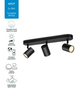 Philips WiZ Tunable white 8719514551855 IMAGEO bodové svietidlo 3xGU10 15W/1050lm 2700-6500K čierna stmievateľné
