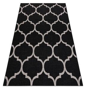Šnúrkový koberec SIZAL FLOORLUX 20608 , marokánsky trellis čierno/ strieborný