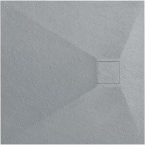 Rea Bazalt, sprchová vanička 90x90x2,5 cm + nízky sifón, šedá, REA-K4105