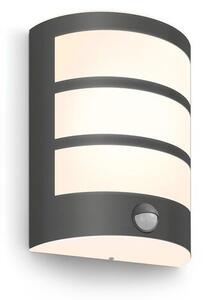 Philips 8719514417632 Python vonkajšie nástenné svietidlo so senzorom LED 6W/450lm 2700K IP44 antracit