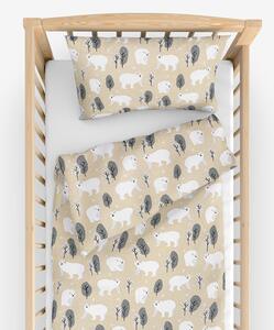 Goldea bavlnené obliečky do detské postieľky - ľadové medvede 90 x 120 a 40 x 60 cm