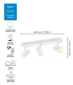 Philips WiZ Tunable white 8719514551794 IMAGEO bodové svietidlo 3xGU10 15W/1050lm 2700-6500K biela stmievateľné
