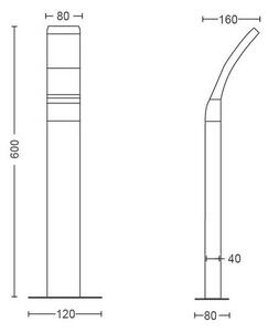 Philips 8719514417755 Splay vonkajšie svietidlo stĺpik LED 12W/1100lm 2700K IP44 antracit