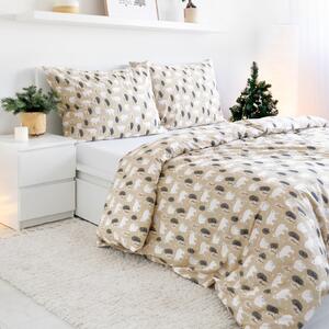 Goldea vianočné flanelové posteľné obliečky - ľadové medvede 140 x 200 a 70 x 90 cm