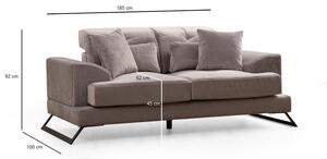 Dizajnová sedačka Heimana 185 cm svetlosivá