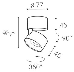 LED2 11508233DT KLIP ON stropné povrchové bodové svietidlo LED D77mm 11W/770lm 2700K TRIAC čierna, čierna
