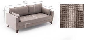 Dizajnová 3-miestna sedačka Marisela 208 cm krémová