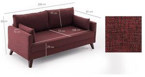 Dizajnová rozkladacia sedačka Marisela 208 cm bordová