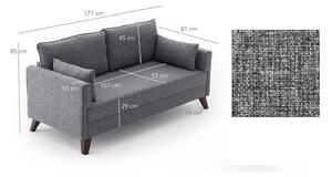 Dizajnová sedačka Marisela 177 cm sivá