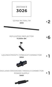 Lištové svietidlá SET 6x GU10 2 m čierna Zuma Line Lisa Track 3026