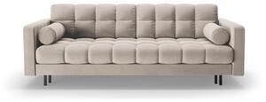 Béžová zamatová rozkladacia/s úložným priestorom pohovka 222 cm Bali – Cosmopolitan Design