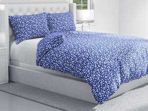 Biante Bavlnené posteľné obliečky Sandra SA-376 Biele motýliky na modrom Jednolôžko 140x200 a 70x90 cm
