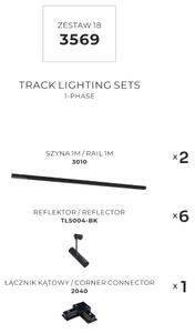 Lištové svietidlá SET 6x GU10 2 m čierna Zuma Line Lisa Track 3569