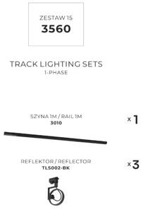 Lištové svietidlá SET 3x GU10 (ES111) 1 m čierna Zuma Line Master Track 3560