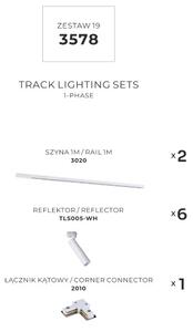 Lištové svietidlá SET 6x GU10 2 m biela Zuma Line Lulu Track 3578