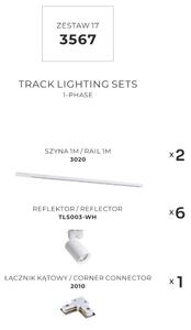 Lištové svietidlá SET 6x GU10 2 m biela Zuma Line Tore Track 3567