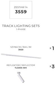 Lištové svietidlá SET 3x GU10 1 m biela Zuma Line Lulu Track 3559