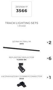Lištové svietidlá SET 6x GU10 2 m čierna Zuma Line Tore Track 3566