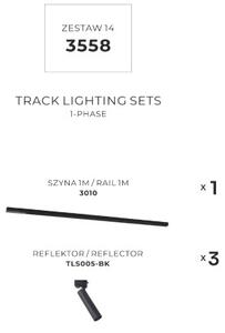 Lištové svietidlá SET 3x GU10 1 m čierna Zuma Line Lulu Track 3558