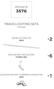 Lištové svietidlá SET 6x GU10 2 m biela Zuma Line Lisa Track 3576